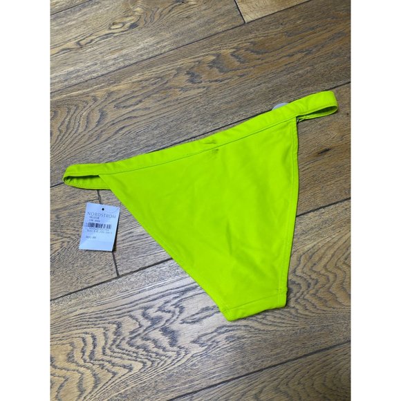 Topshop Triangle Top and Ring High Leg Bikini Set Neon Green Women's Size 8 US - Picture 11 of 12